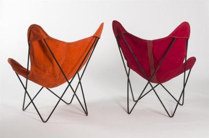 null Jorge FERRARI-HARDOY (1914-1977)
Suite de deux fauteuils modèle "AA" OU "BUTTERFLY"
Structure...