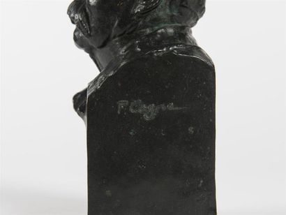 null François COGNE (1870-1945)
Buste de Georges Clémenceau en bronze 
Signature...