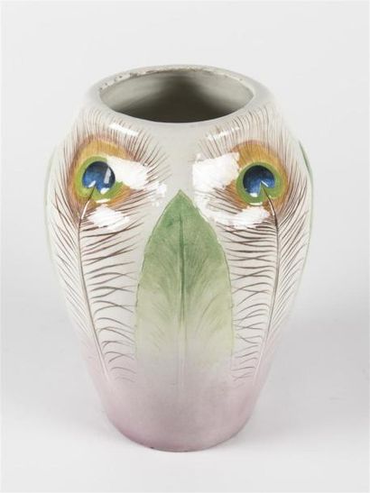 null Dans le goût de Auguste DELAHERCHE
Vase de forme ovoïde à col resserré en céramique...