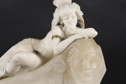 null Alberto SACCARDI (1883-1956)
Importante sculpture éclairante en albâtre à décor...