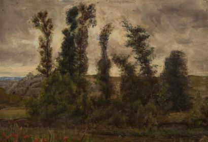 null Louis APPIAN (1862 - 1896)
Paysage à Artemare
Contrecollé sur paneau
Signé en...