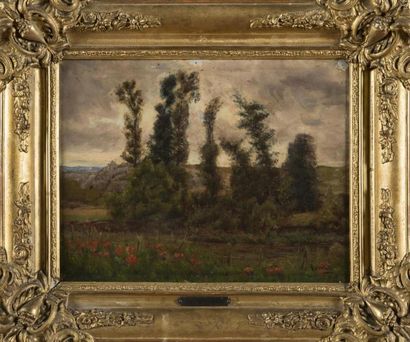 null Louis APPIAN (1862 - 1896)
Paysage à Artemare
Contrecollé sur paneau
Signé en...