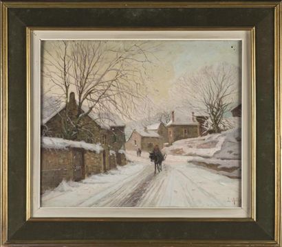 null Joseph MILLION
 paysage de neige 
huile sur toile, 
signée en bas à droite
57...