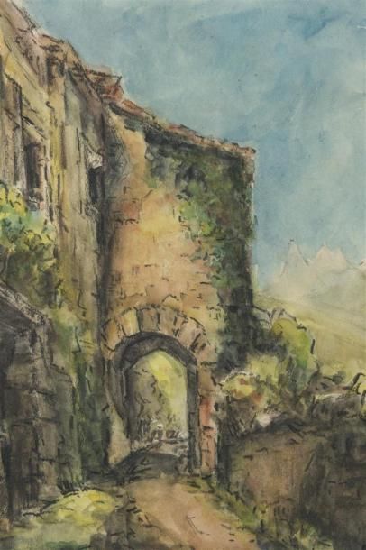 null Olivier FRANCOIS
Chateau de Autichamp et Roche Colombe et les trois Becs
gouache...