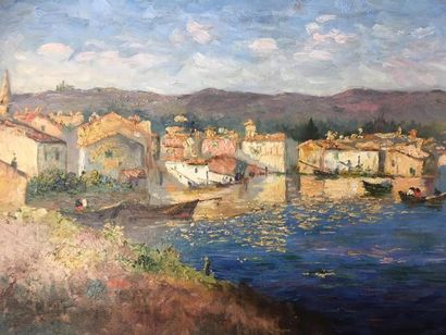 null Jeanne BAUDOT (1877-1957)
Paysage vers Berre l'étang
Huile sur toile
Signée...