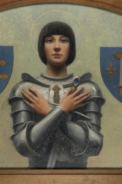 null Gaston PLOQUIN (1882 - 1970)
Jeanne d'Arc
Huile sur panneau
Signée en bas à...