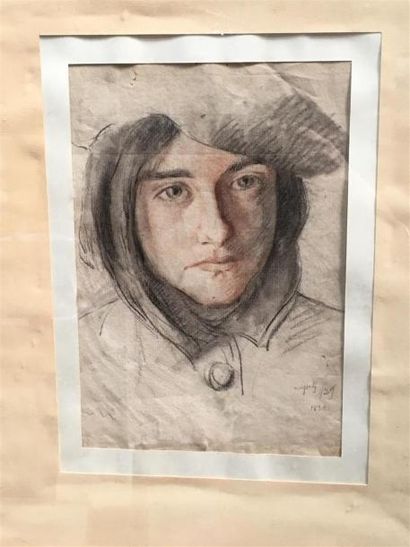 null Hippolyte LETY (1878 - 1959)
Autoportrait en 1894
Dessin au crayon sur papier
Signé...