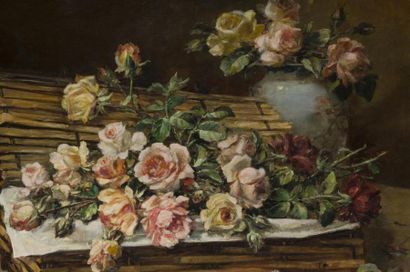 null A BELLEMAIN
Bouquet de roses
Huile sur toile
Signée en bas à gauche 