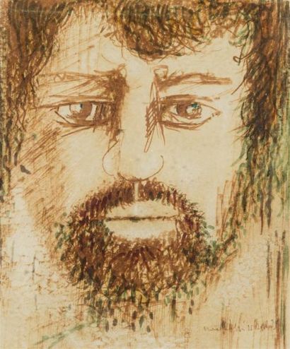 null Noël FILIPPI
autoportrait 
aquarelle et feutre sur papier
29 x 19 cm