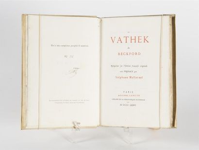 null (MALLARME) BECFORD : Le Vathek de Becford réimprimé sur l'édition française...
