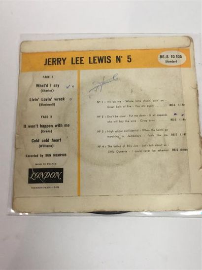 null Jerry Lee LEWIS, What'D I SAy, 45 T quatre titres (pochette coins émoussés)...