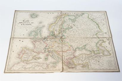 null HERISSON Carte d'Europe Paris 1836 sur toile