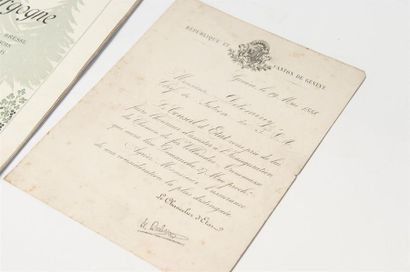 null CHEMIN DE FER PLM : Atlas Jura Bourgogne, invitation de 1888 pour l'inauguration...
