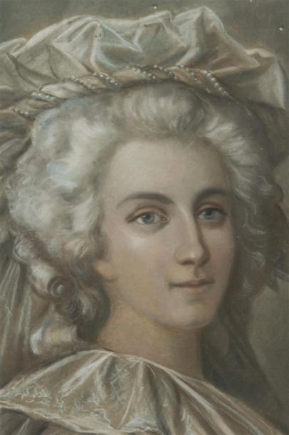 null Ecole française du 18ème siècle
Portait de femme pastel sur papier
Cadre en...