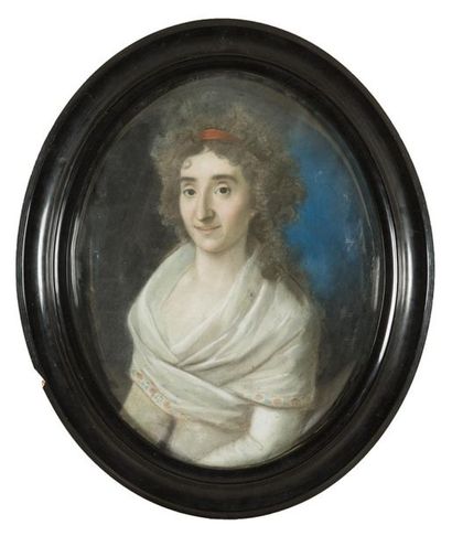 null Alexander KUCHARSKI (1741 - 1849) ? 
Portrait de Madame de Dombasle
Pastel sur...
