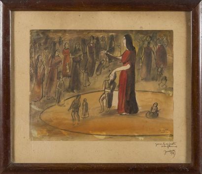 null Jean COUTY (1907-1991)
Jésus, les enfants et les femmes
Situé, daté et titré...