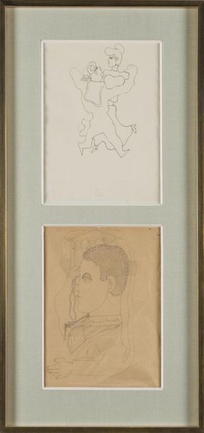 null Jean COCTEAU (1889 - 1963)
deux dessins consacrés aux Enfants terribles et adressés...