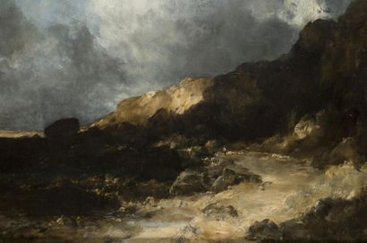 null Antoine VOLLON (1833-1900)
Paysage signé en bas à droite
huile sur toile 
90...