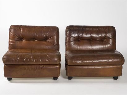 null Mario BELLINI (né en 1935)
Suite de deux fauteuils modèle Amanta
assise et dossier...