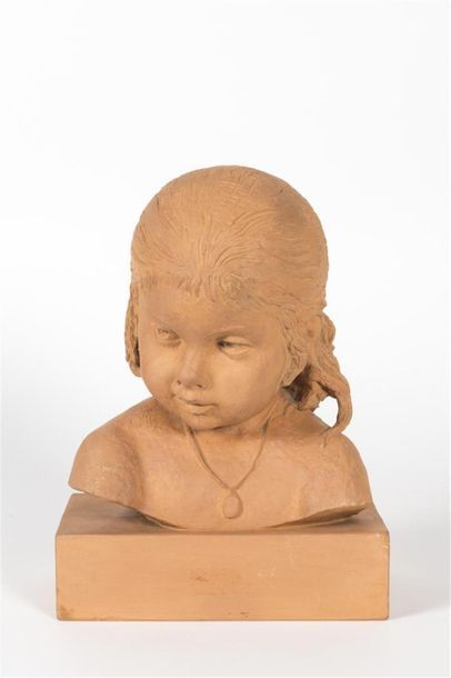 null Ary Jean Léon BITTER ( 1883 - 1973 )
Terre cuite figurant un buste d'enfant.
H:...