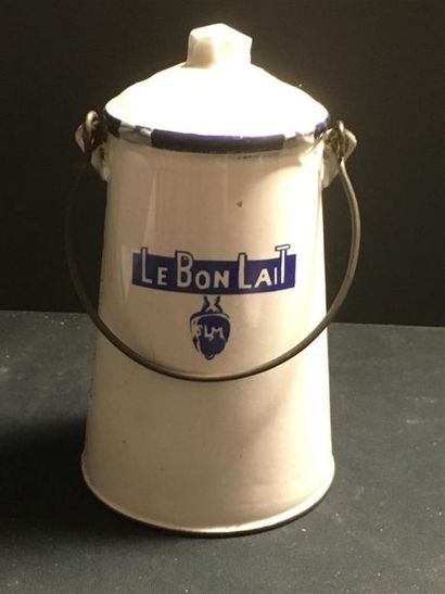 null Pot à lait en tôle émaillé