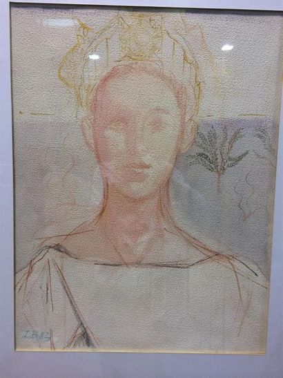 null Jean BERTHELIER,
portrait de jeune fille
pastel sur papier monogrammé en bas...