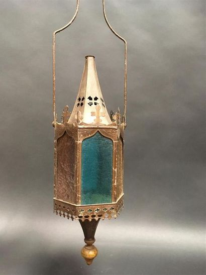 null Lanterne d'église, suspension verres colorés
H de la laterne : 60 cm