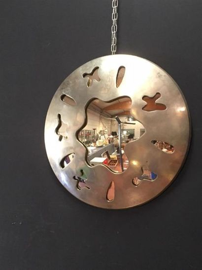 null BRK Miroir circulaire en bronze argenté
Diam : 60 cm 