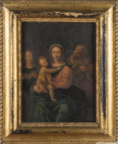 null Ecole française 18ème siècle
Sainte famille
Huile sur toile
37 x 26 cm
Rest...