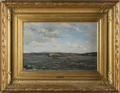 null Emmanuel LANSYER (1835-1893)
Marine 
Huile sur toile, signée en bas à droite
30...