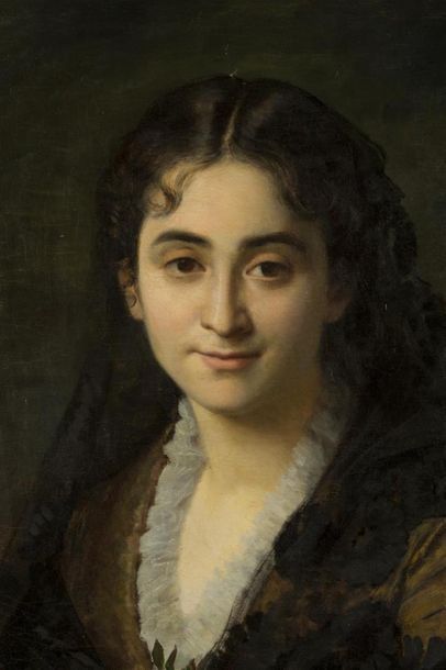 null Joséphine CHAINE-OLIVIER (1847-1882)
Portrait 
Huile sur toile, signé en haut...