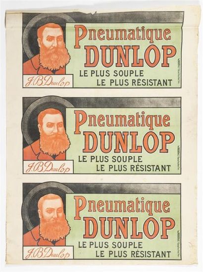 null Anonyme - Pneumatiques DUNLOP. Imp. Kossuth, Paris. 150 x 110 cm. Image en triple....