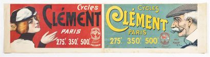 null TICHON Charles Les Cycles CLEMENT Imp. Kossuth , Paris, affiche double 37 x...