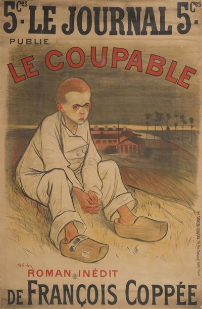 null Le coupable roman de Francois COPPEE affiche entoilée, jaunie, cachet
156 x...