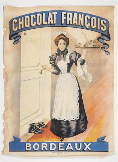 null Anonyme - Chocolat FRANÇOIS. Imp. Lemercier, Paris. 150 x 110 cm. 
Cachet d'affichage....
