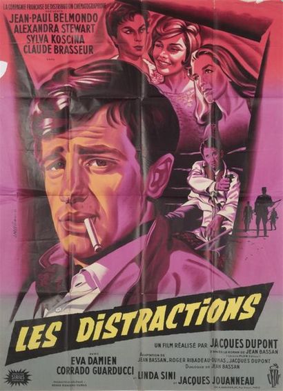 null Les distractions avec Jean-Paul BELMONDO affiche originale du film 120 x 159...