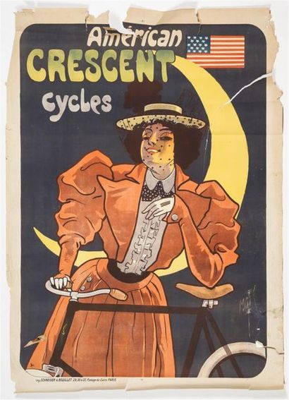 null MISTI (Ferdinand Mefliez) - AMERICAN CRESCENT CYCLES. Imp.Schneider & Bouillet...