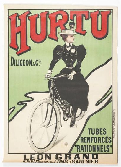 null Anonyme - HURTU. Diligeon & Cie. Imp. Charles Verneau, Paris. Cachet d'affichage,...