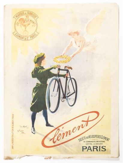 null TICHON Charles L.E. JARDON Cycles CLEMENT, Imp. Kossuth, Paris. 130 x 94 cm....