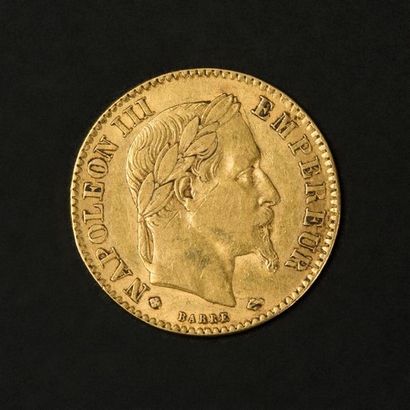 null Pièce OR 10 Francs NAPOLEON III EMPEREUR 1863 LAURE EXEMPTE