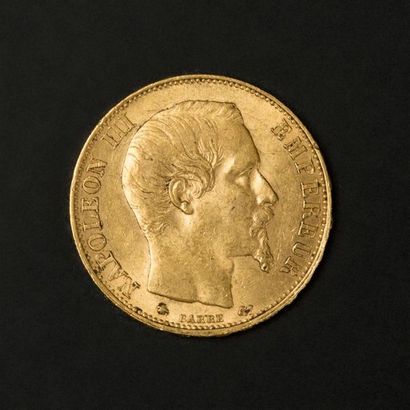 null Pièce OR 20 Francs NAPOLEON III EMPEREUR 1860 Tete nue EXEMPTE