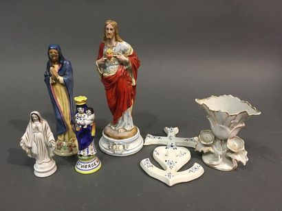null Lot de statuettes en porcelaine représentant la Vierge et le Christ
Join tpetit...
