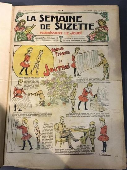 null la semaine de Suzette 3 volumes reliés 1907 - 1956 - 1957