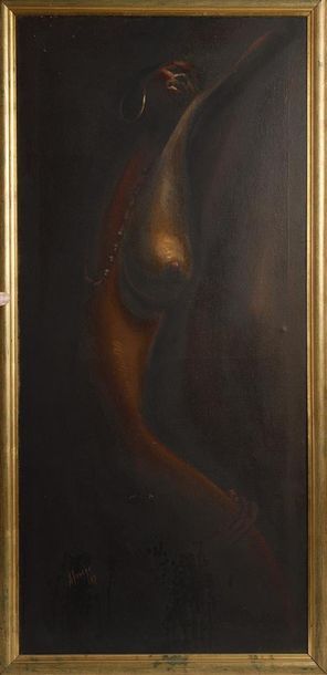 null A FROSHE
Femme africaine
Signé et daté 1987
122 x 62 cm