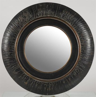 null Important miroir circulaire 
Bois
D: 96 cm