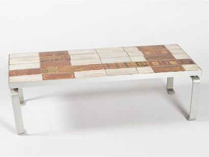 null LA FAGOTERIE
Table basse à structure en aluminium à plateau en carreaux de céramiques...