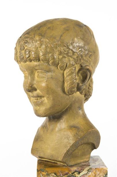 null Jeanne LEYRITZ-VESQUES (1885 - 1940)
 sujet en terre cuite buste d'enfant