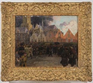 null André DEVAMBEZ (1867-1943)
La manifestation
Huile sur toile , signée bas gauche...