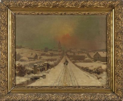 null Théodore LEVIGNE (1848 - 1912)
Paysage de neige
Huile sur toile
Signée en bas...