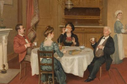 null Alphonse PELLET (1853-1926)
Le déjeuner
Huile sur toile , signée bas droite...
